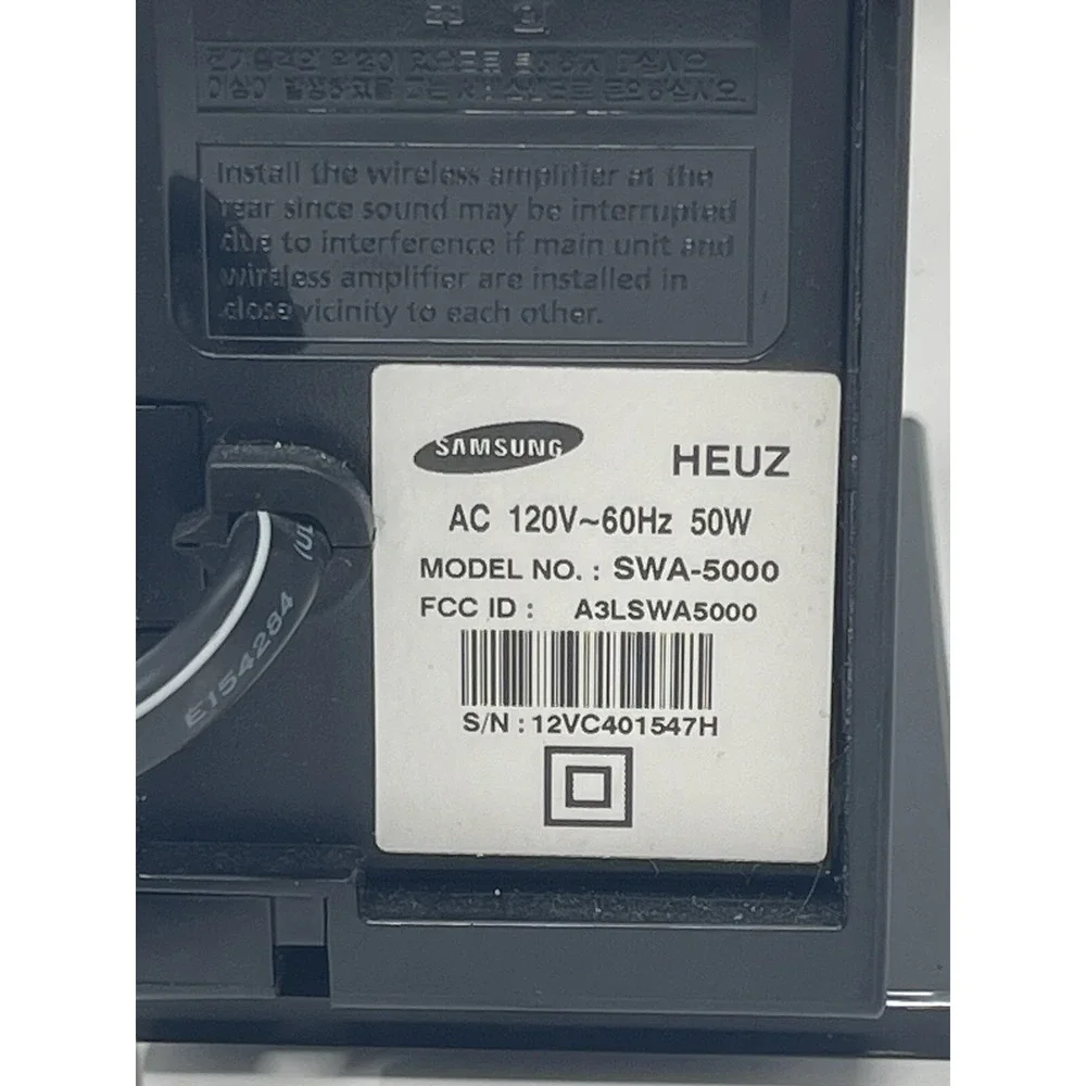 SAMSUNG SWA-5000 Wireless Rear Speaker Receiver 2 Channel Surround Sound, Tested